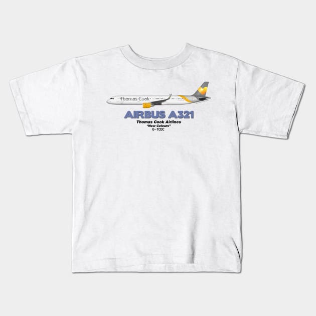 Airbus A321 - Thomas Cook Airlines "New Colours" Kids T-Shirt by TheArtofFlying